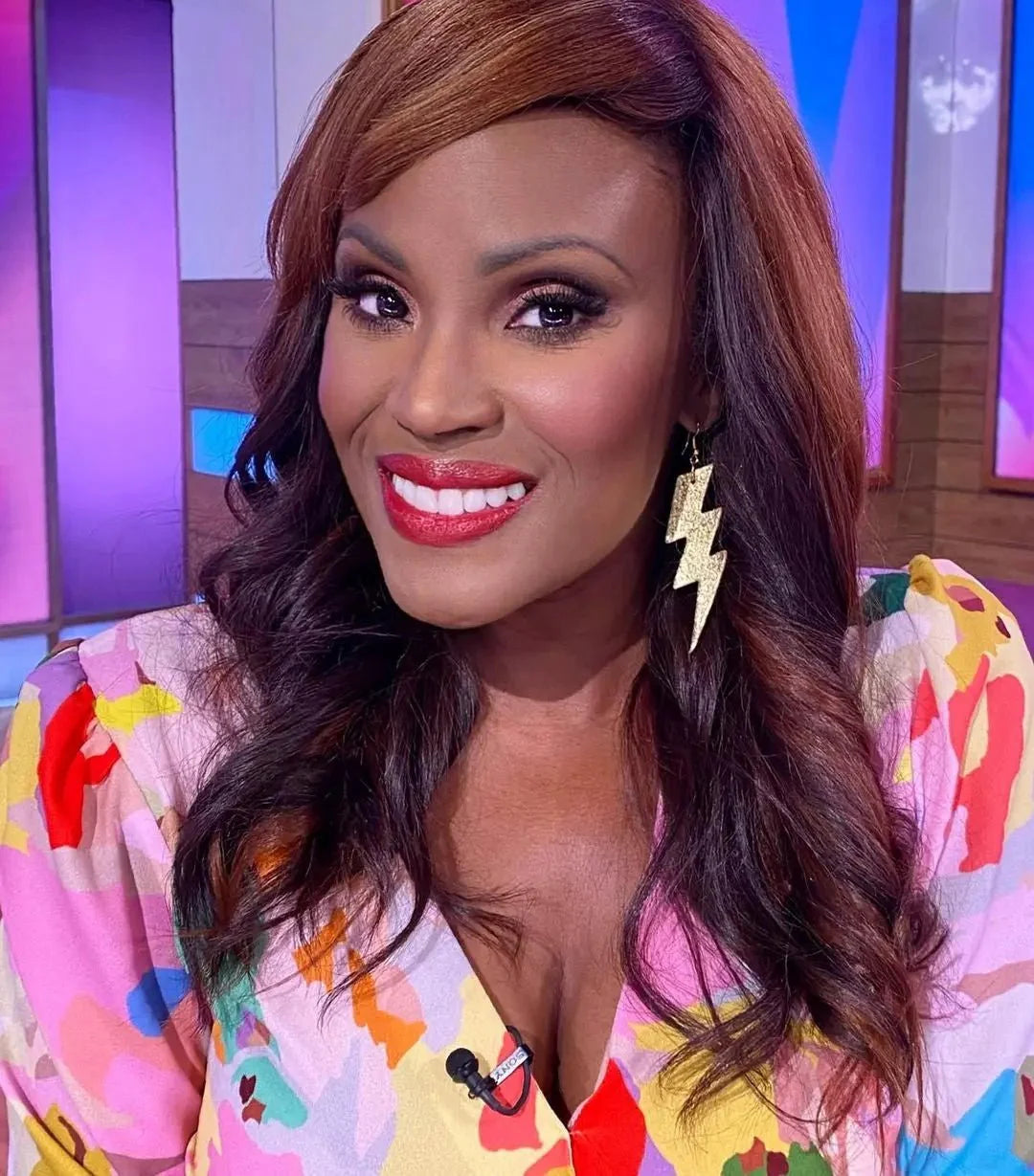 Large glitter triple lightning bolt earrings