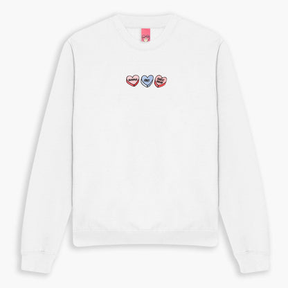 Love Hearts Embroidered Sweatshirt (Unisex)