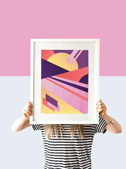 Miami Electric Retro Art Print