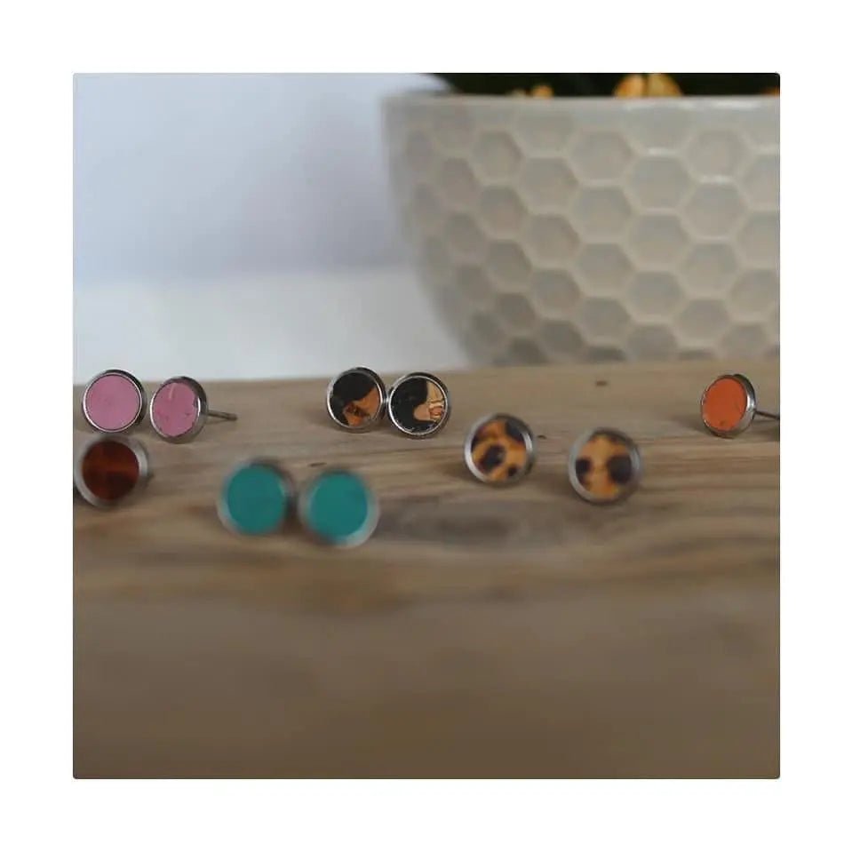 Mini cork stud earrings