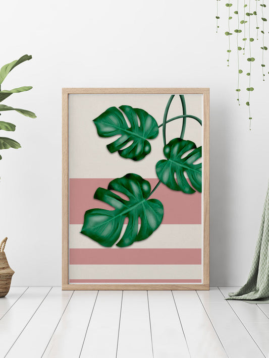 Pink Monstera Deliciosa Print