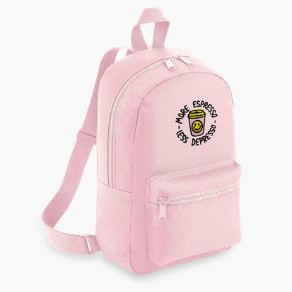 More Espresso Less Depresso Embroidered Mini Backpack