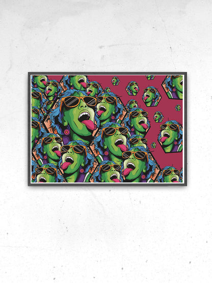 Rave Girl Vector Illustration Print