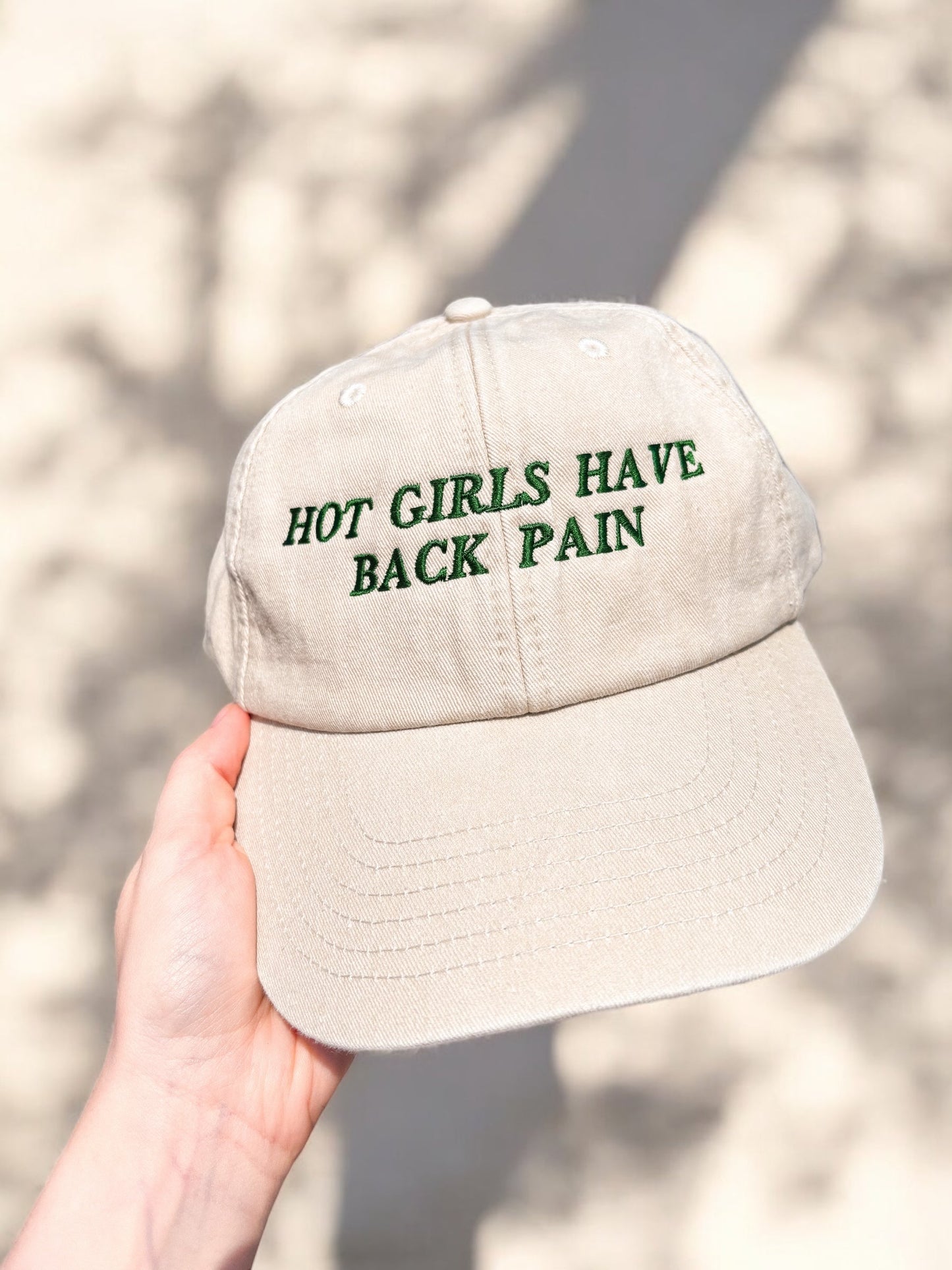 Hot Girls Have Back Pain embroidered baseball cap