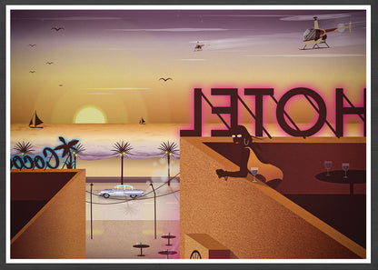 Rooftop Dreamin Night Life Art Print