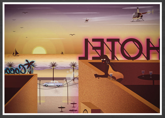 Rooftop Dreamin Night Life Art Print
