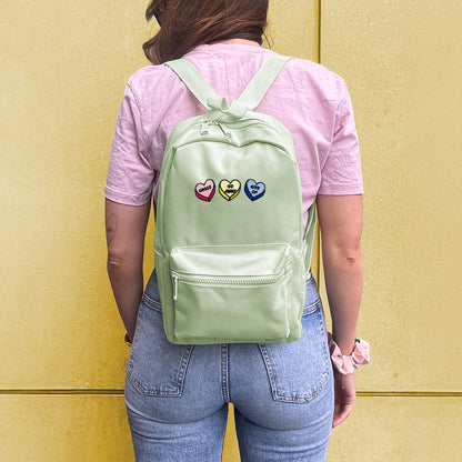 Rude Love Hearts Embroidered Mini Backpack