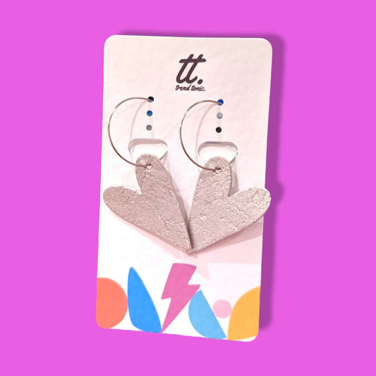 Silver Heart Hoop Earrings