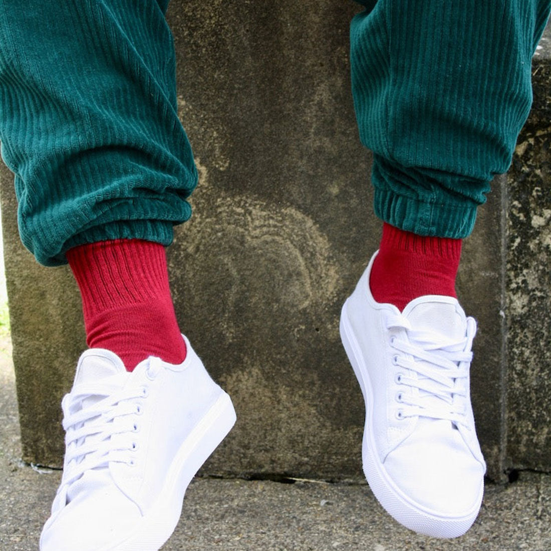 Red Athletic Bamboo Socks