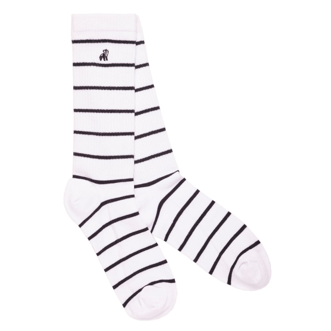 White & Navy Striped Bamboo Socks