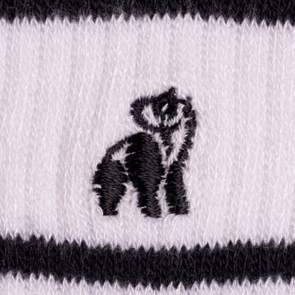 White & Navy Striped Bamboo Socks