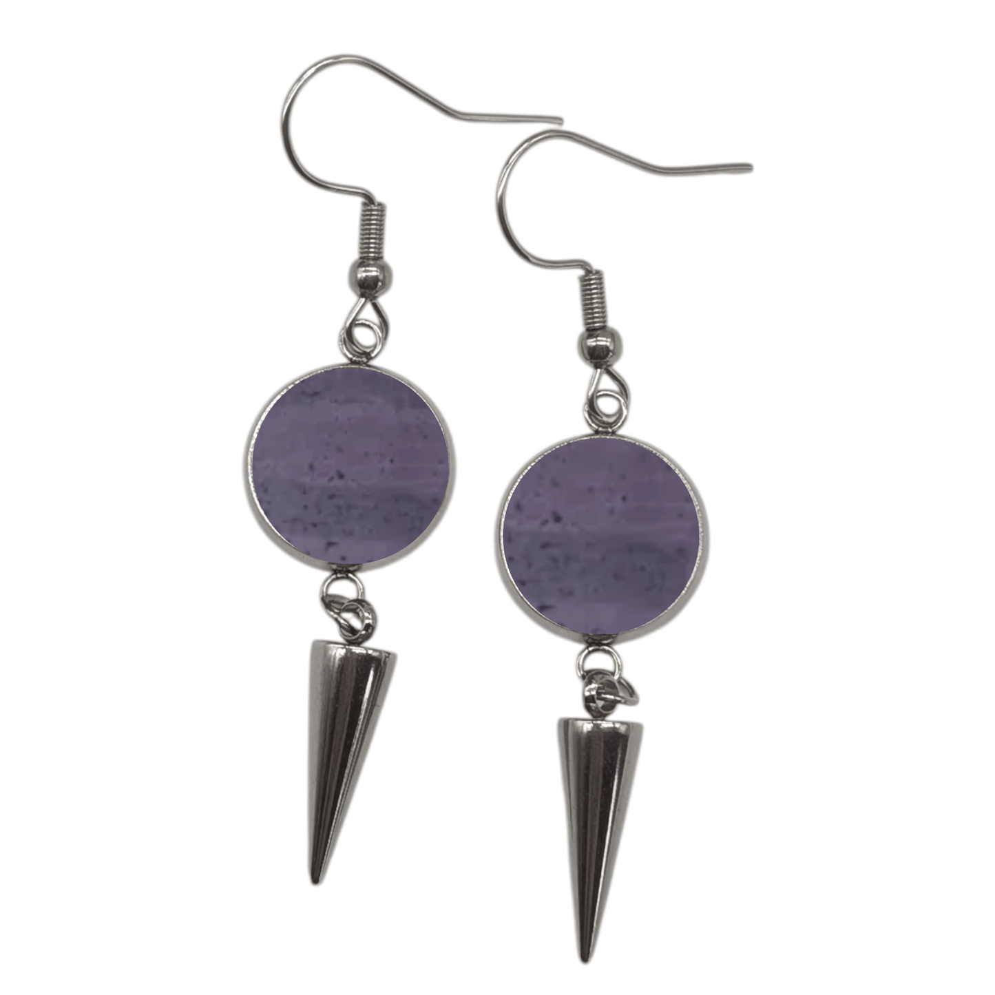 Spiked cork and steel earrings