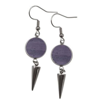 Spiked cork and steel earrings