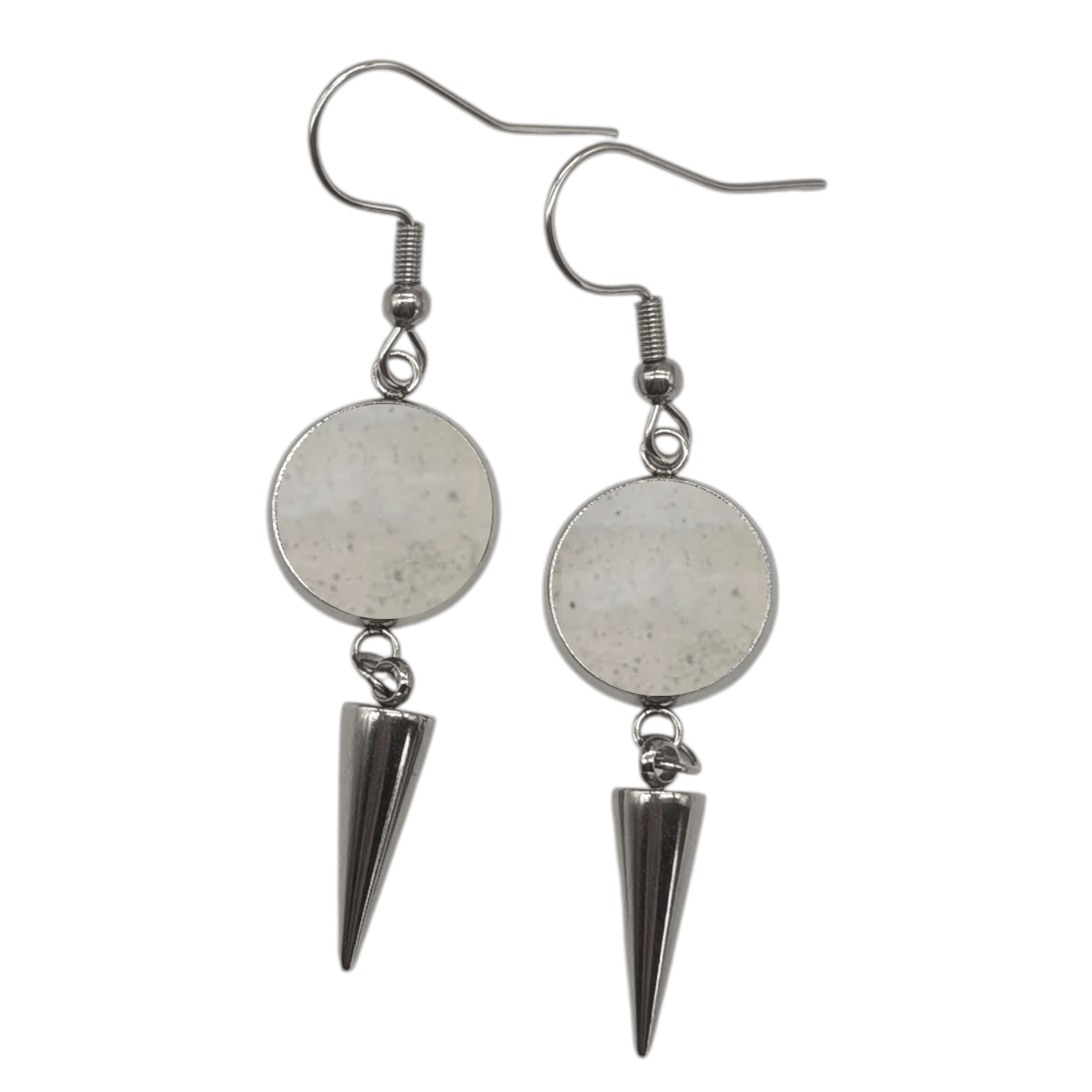 Spiked cork and steel earrings