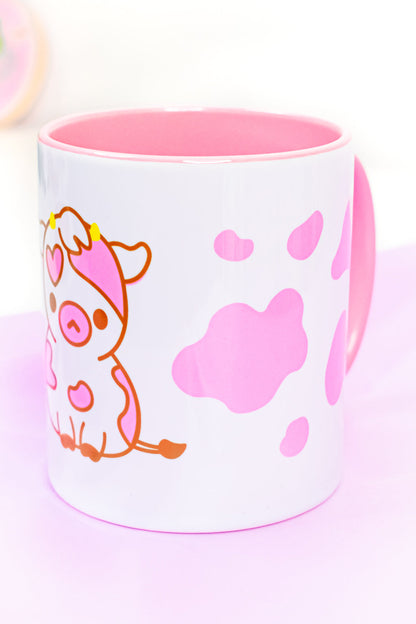 Strawberry Cow Pink Mug