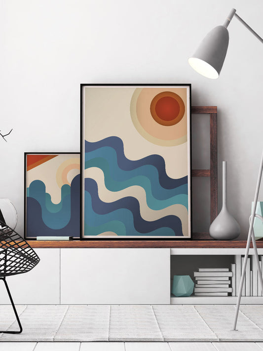Sunshine Ocean Retro Art Print