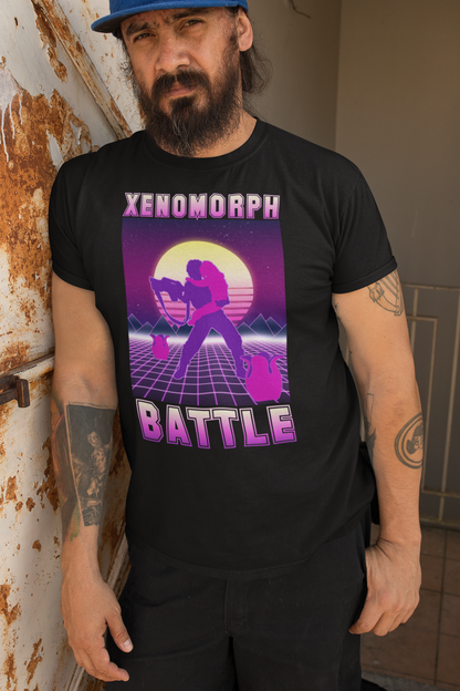 Aliens Movie, xenomorph battle t shirt