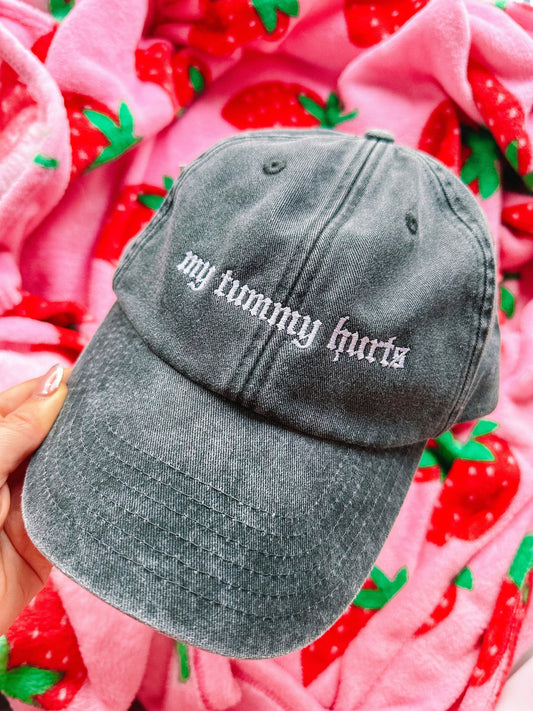 My Tummy Hurts embroidered baseball cap