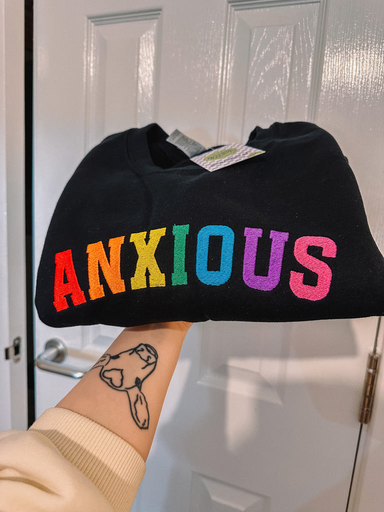 Anxious embroidered sweatshirt