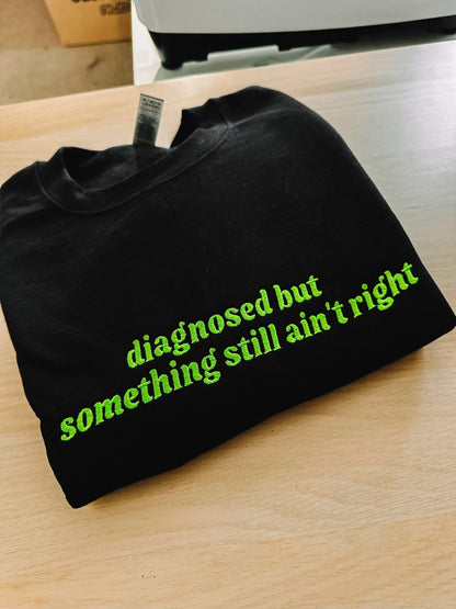 Diagnosed But Something Still Ain’t Right embroidered sweatshirt