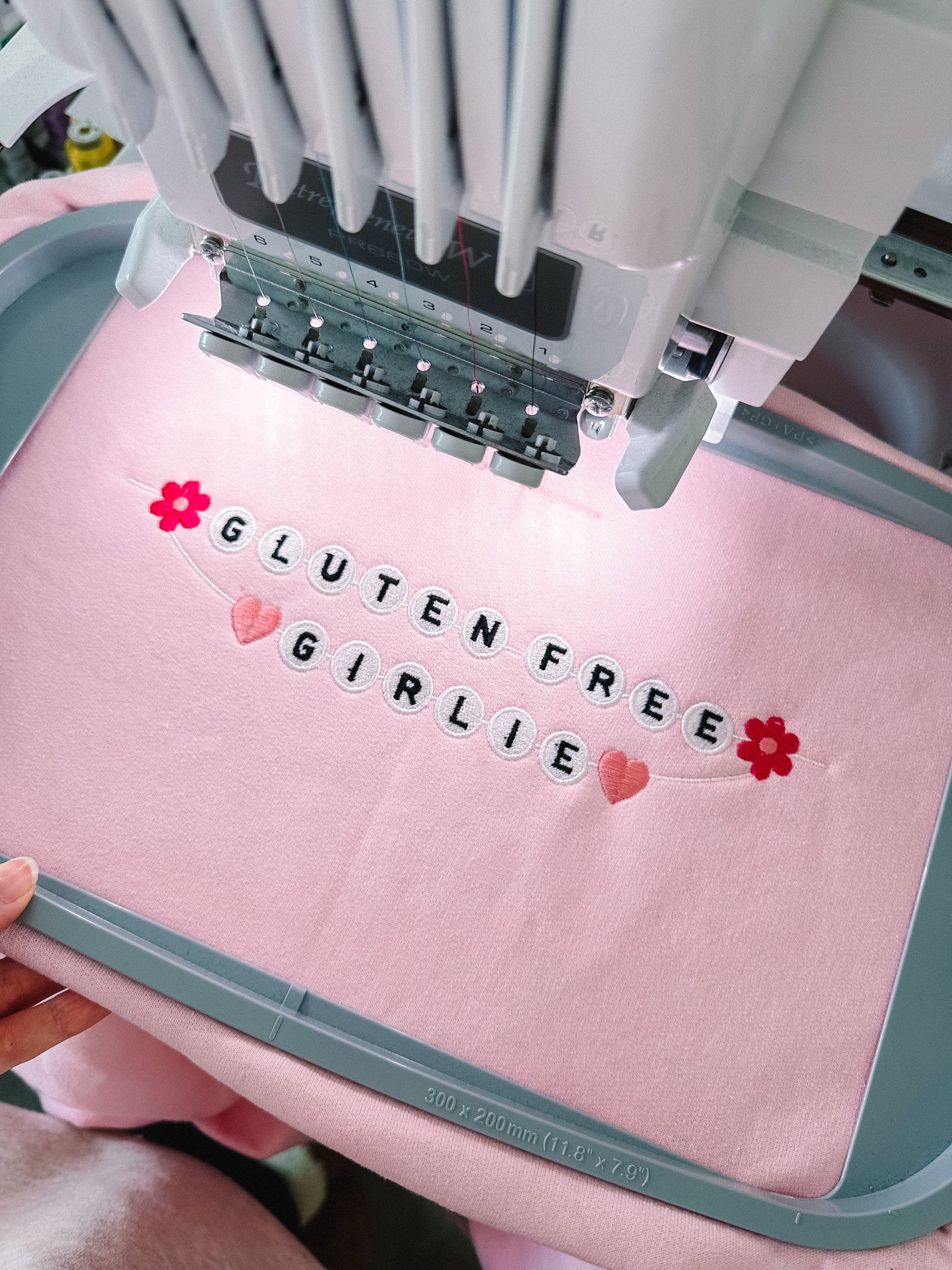 Gluten Free Girlie Friendship Bracelet embroidered sweatshirt