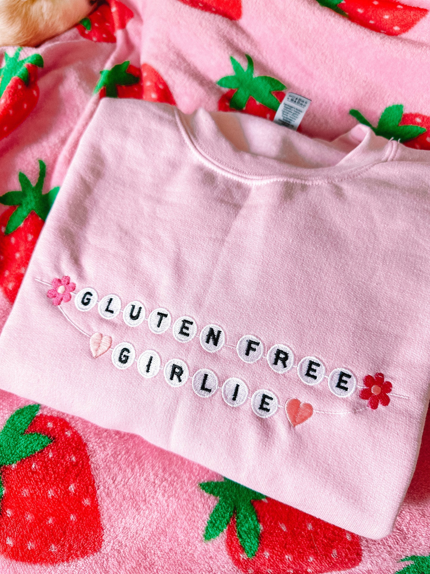 Gluten Free Girlie Friendship Bracelet embroidered sweatshirt
