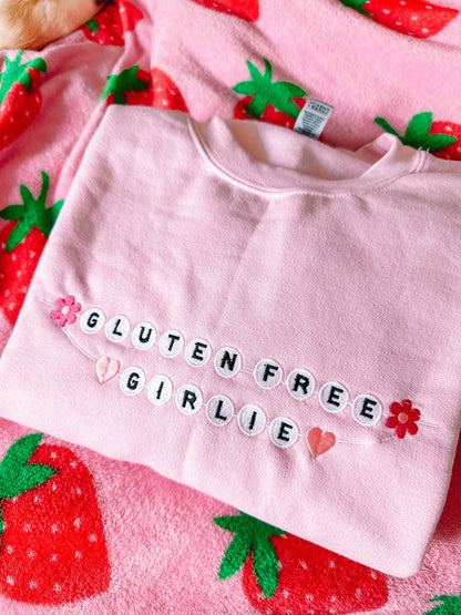 Gluten Free Girlie Friendship Bracelet embroidered sweatshirt