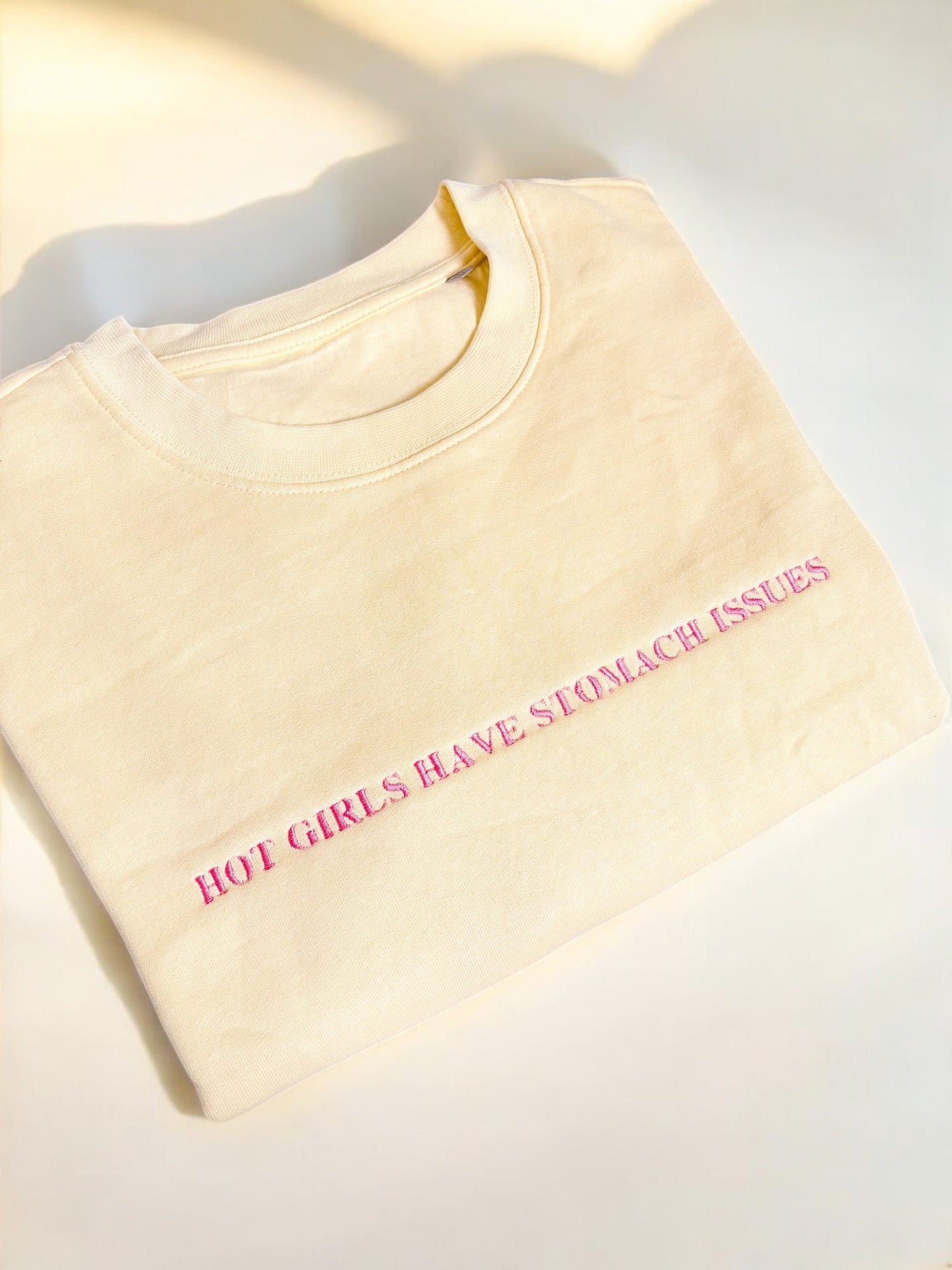 Hot Girls Have Stomach Issues embroidered sweatshirt