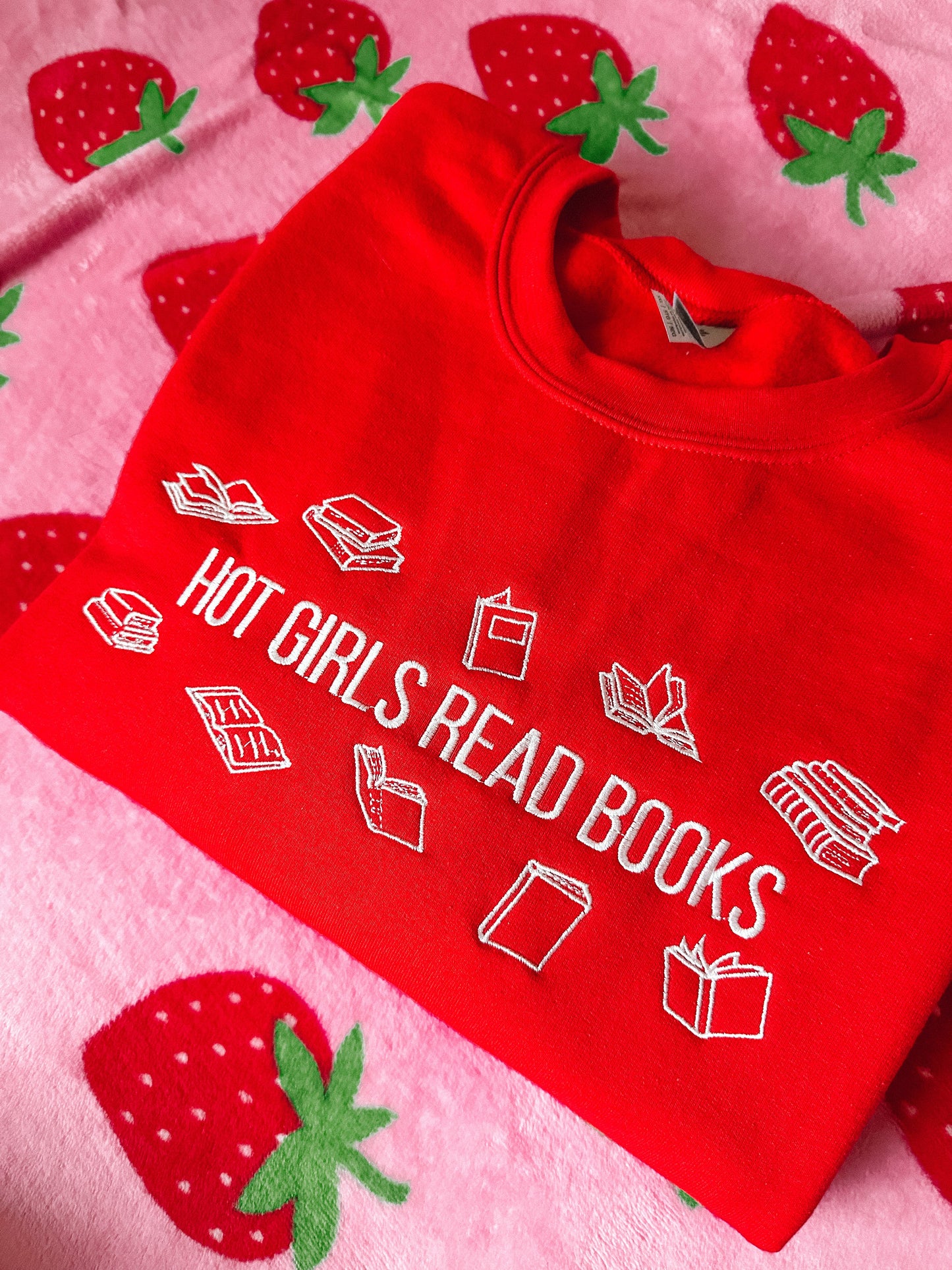 Hot Girls Read Books embroidered sweatshirt