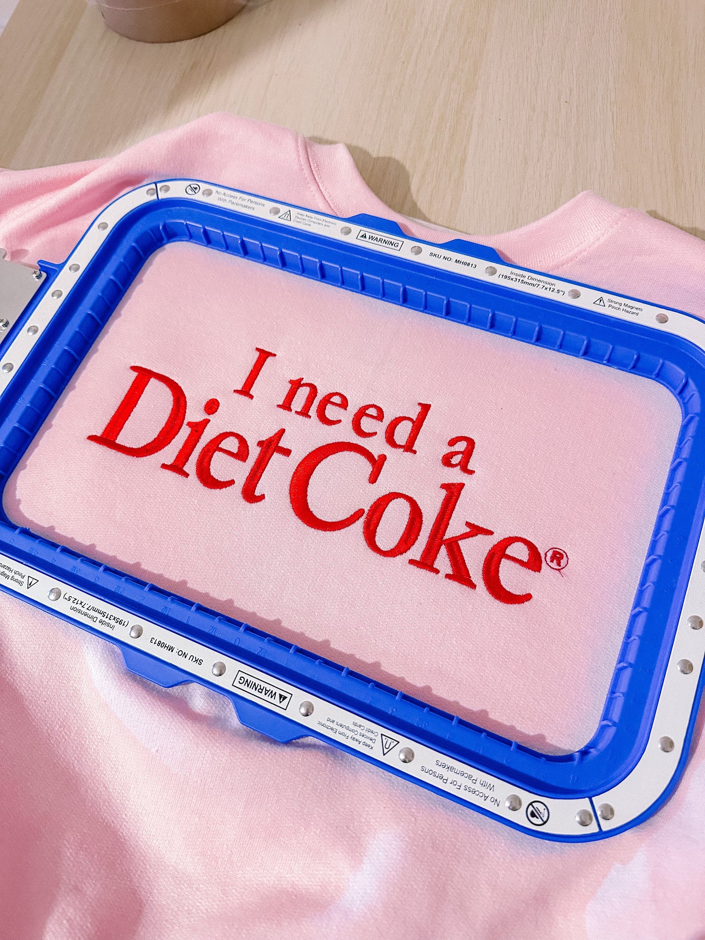 I Need A Diet Coke embroidered sweatshirt with sleeve detail