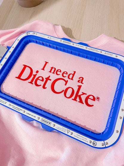 I Need A Diet Coke embroidered sweatshirt with sleeve detail