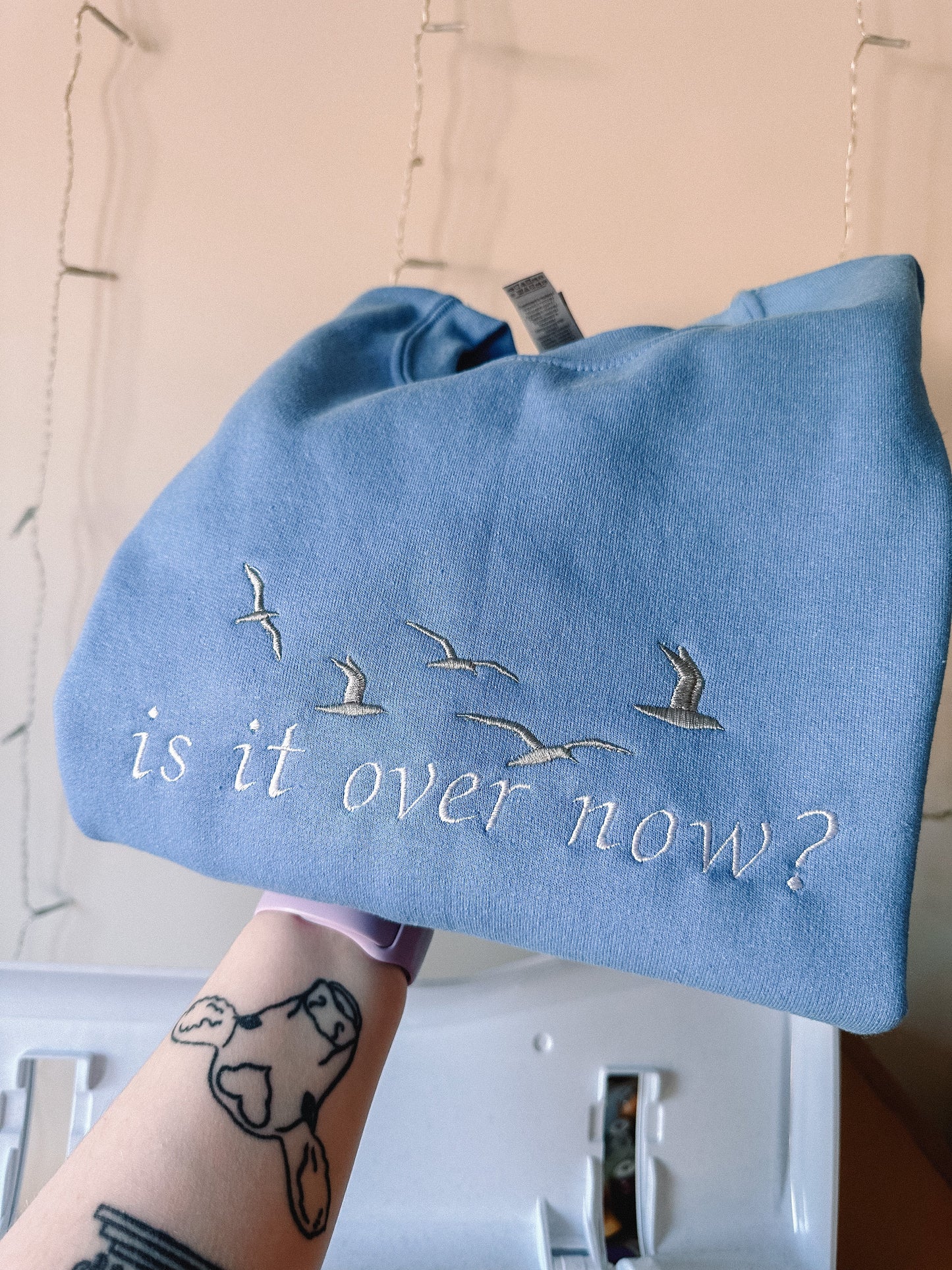 Is It Over Now embroidered sweatshirt