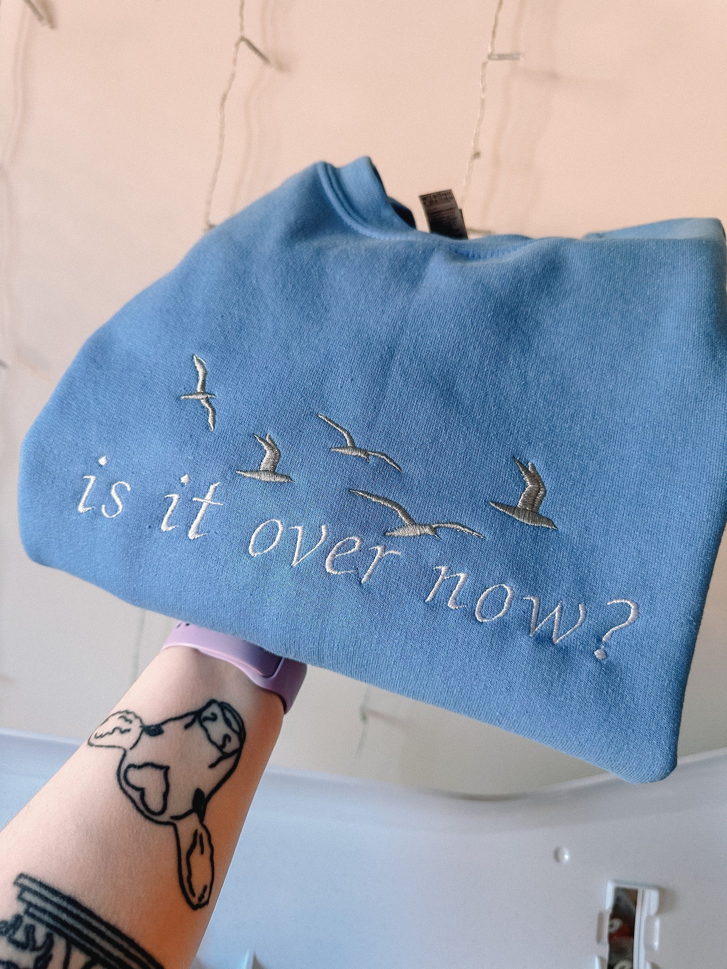 Is It Over Now embroidered sweatshirt
