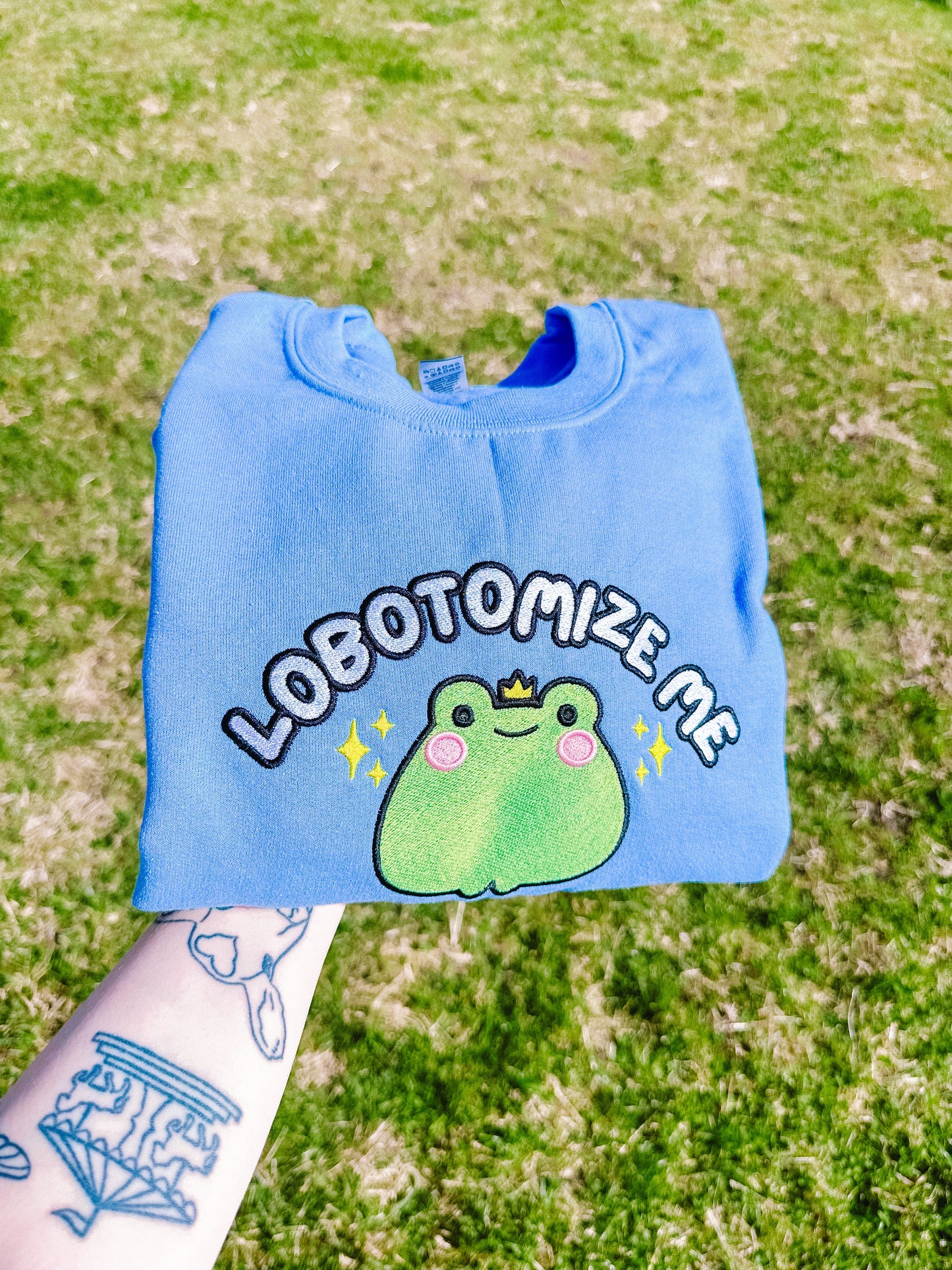 Lobotomize me embroidered sweatshirt