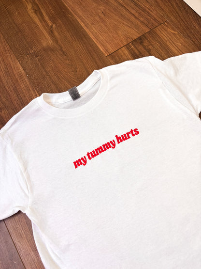 My Tummy Hurts embroidered baby tee