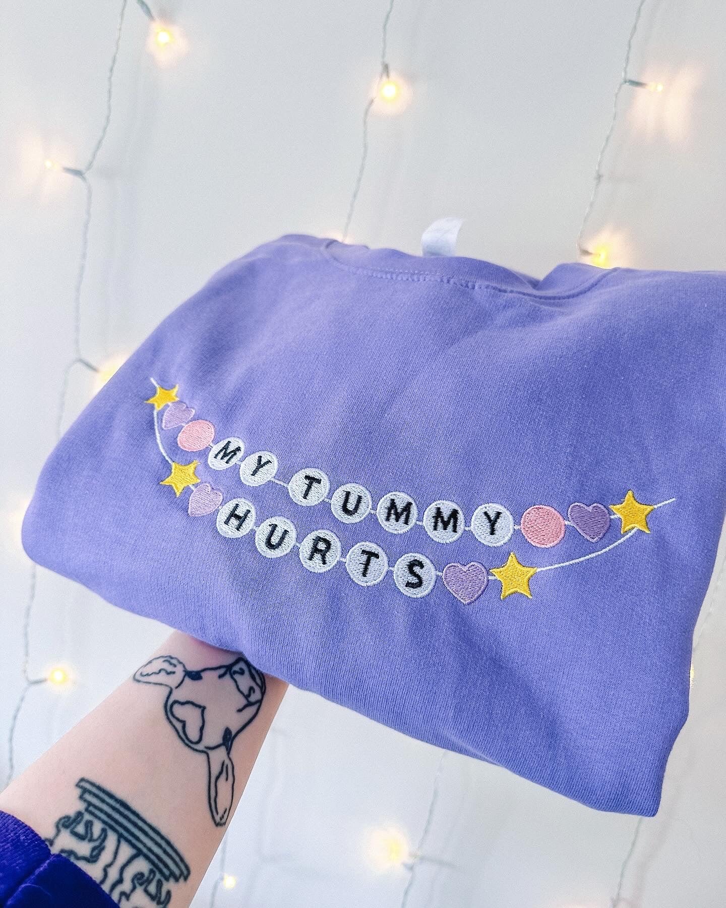 My Tummy Hurts Friendship Bracelet embroidered sweatshirt