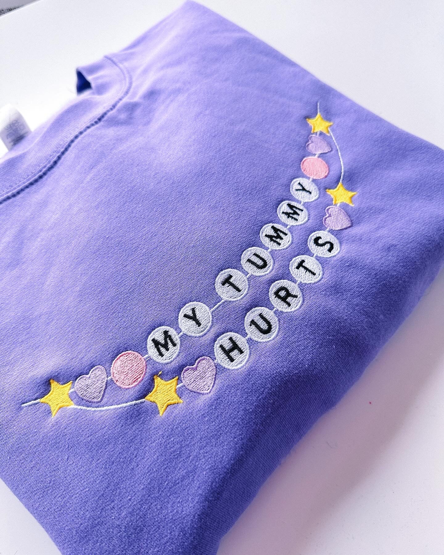 My Tummy Hurts Friendship Bracelet embroidered sweatshirt
