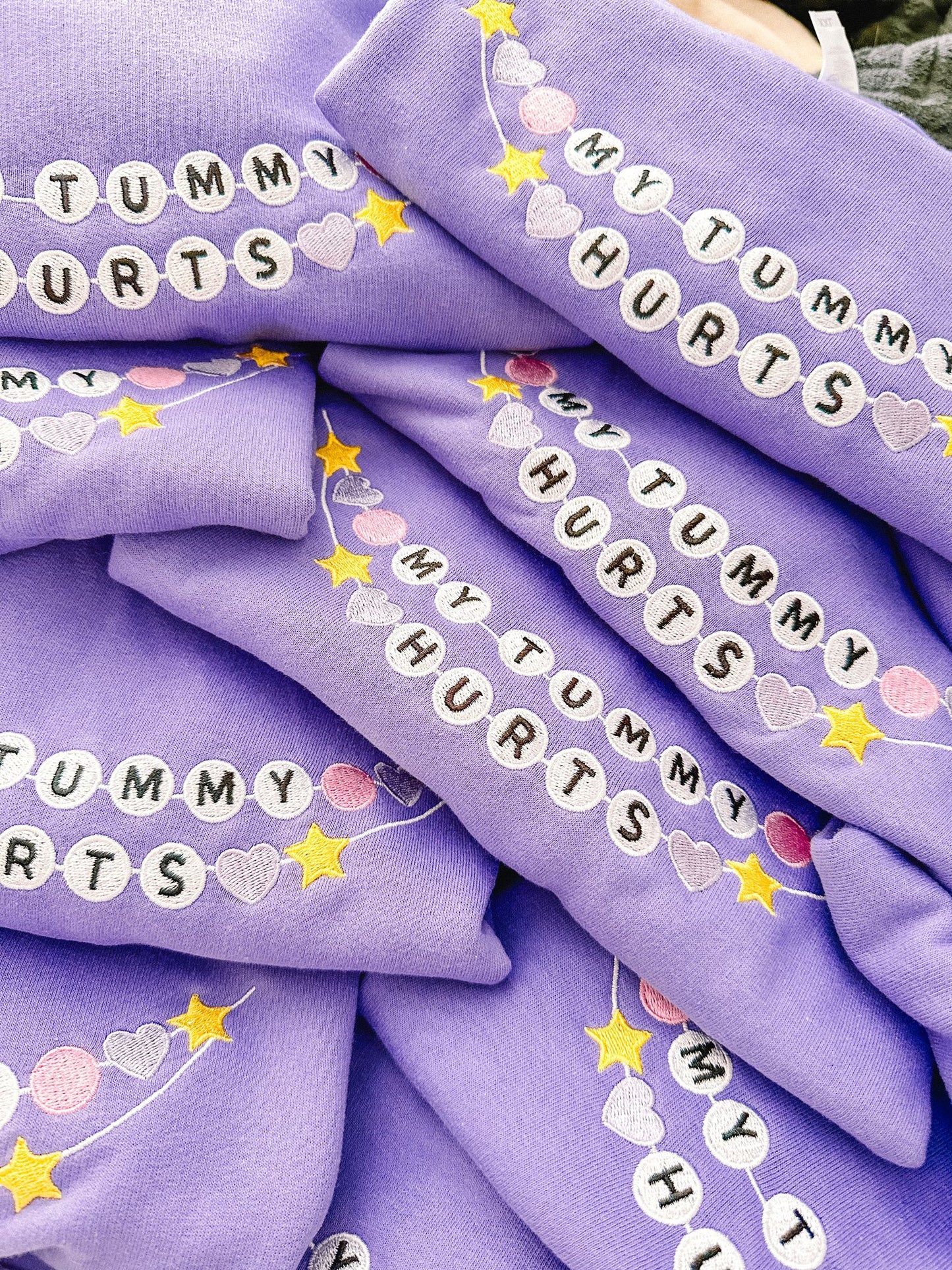 My Tummy Hurts Friendship Bracelet embroidered sweatshirt
