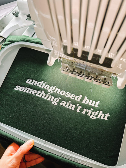 Undiagnosed But Something Ain’t Right embroidered sweatshirt