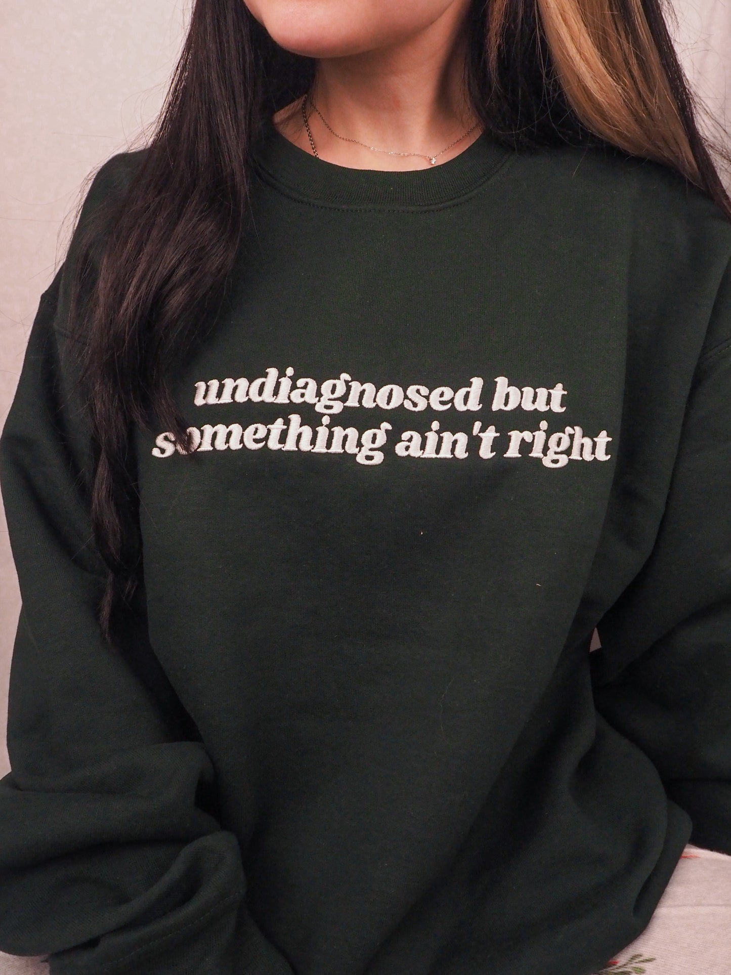 Undiagnosed But Something Ain’t Right embroidered sweatshirt