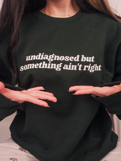 Undiagnosed But Something Ain’t Right embroidered sweatshirt