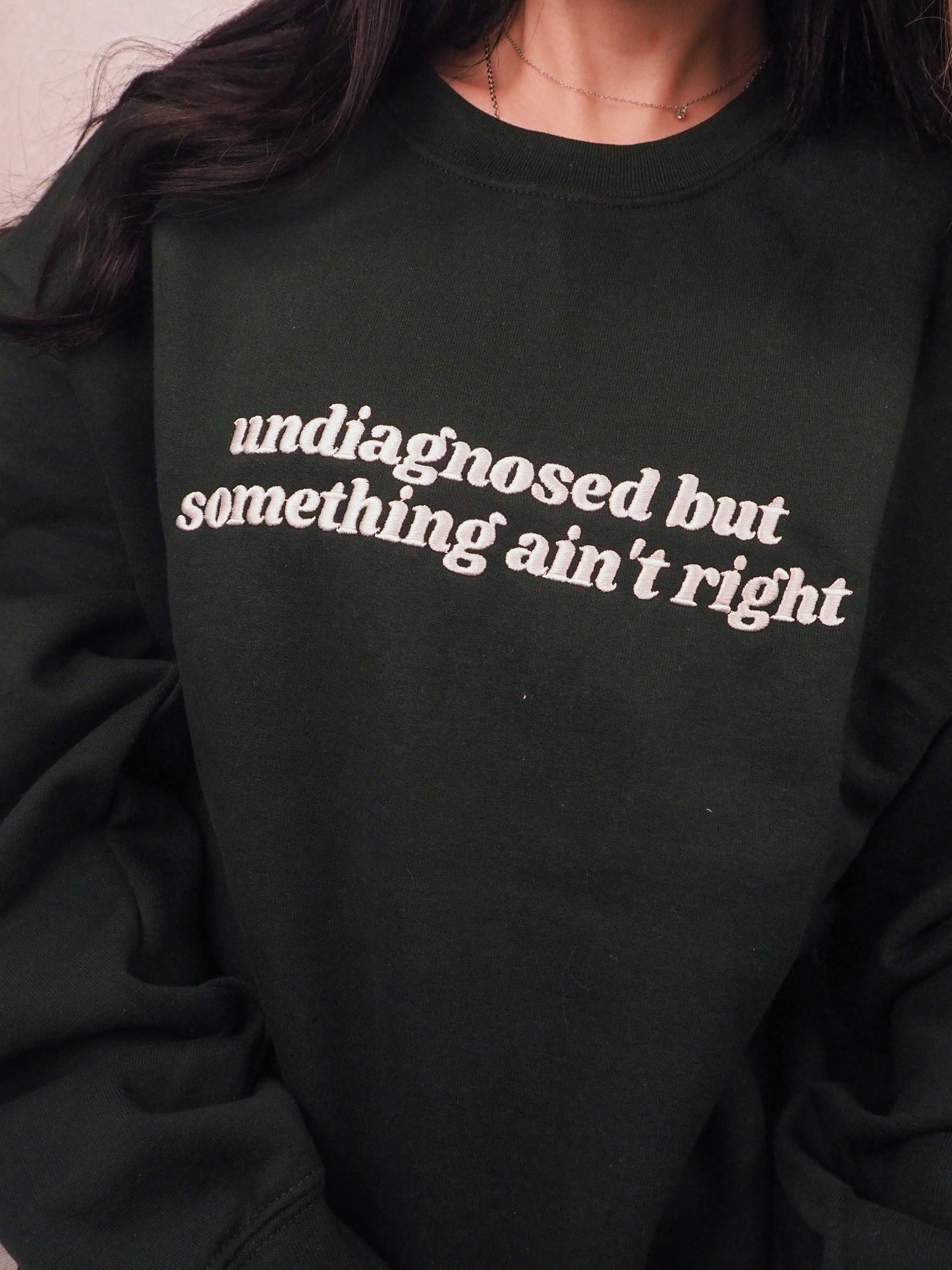 Undiagnosed But Something Ain’t Right embroidered sweatshirt