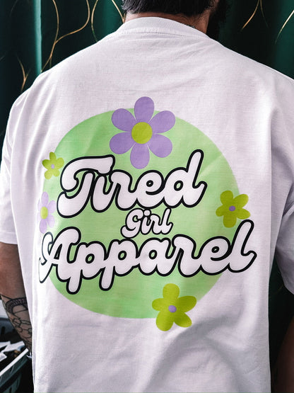Tired Girl Apparel Floral Logo printed tee