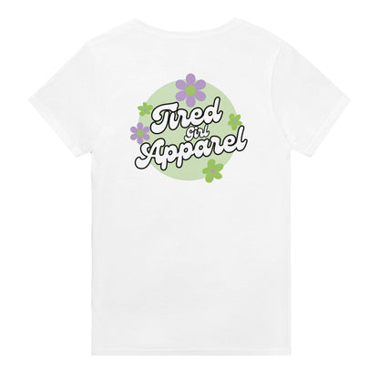 Tired Girl Apparel Floral Logo printed tee
