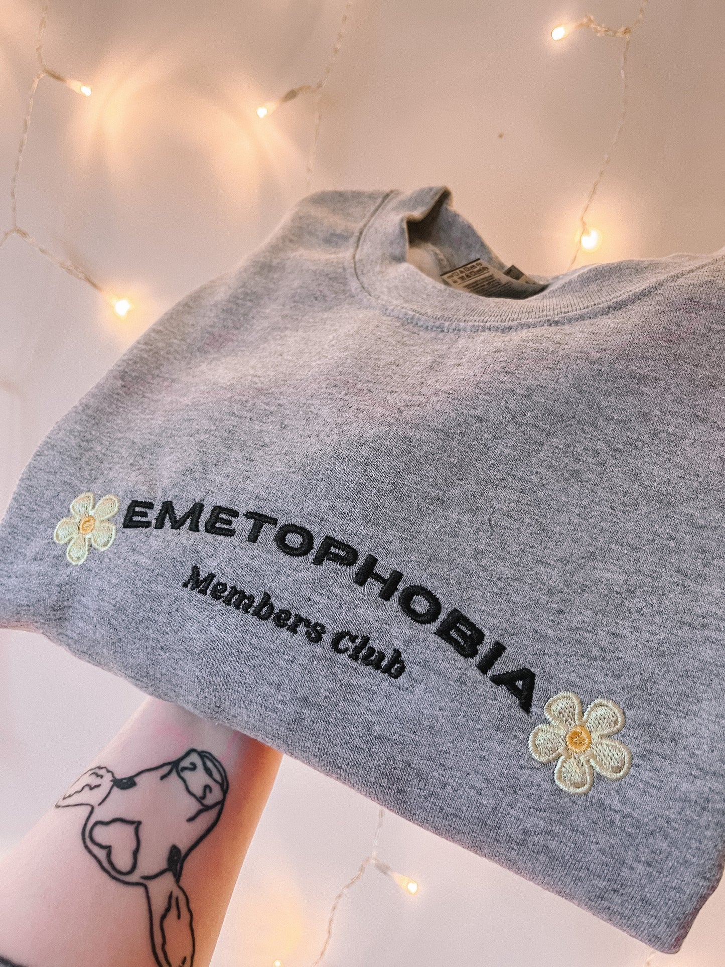 Emetophobia Club embroidered sweatshirt