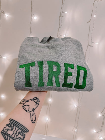 Tired embroidered sweatshirt