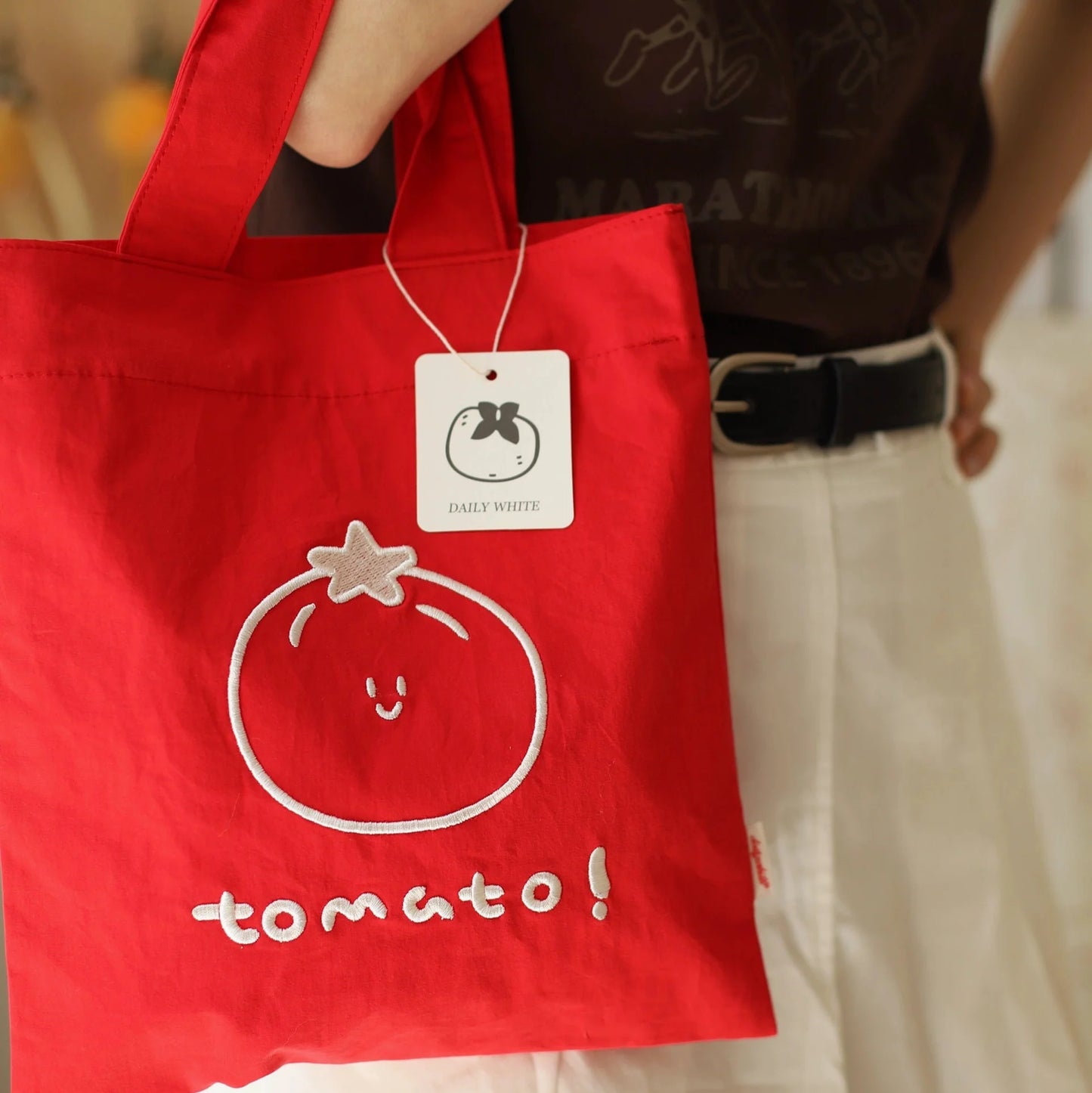 Daily White | Tomato Canvas Bag