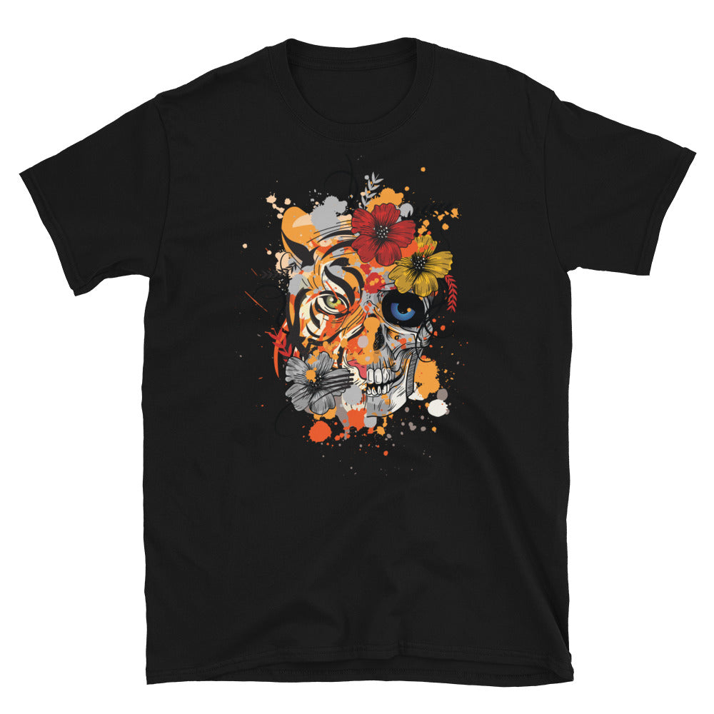 Tiger skull Unisex T-Shirt, t-shirt tiger skull, skull style t-shirt, t-shirt skull style, retro style t-shirts, tshirts original design,