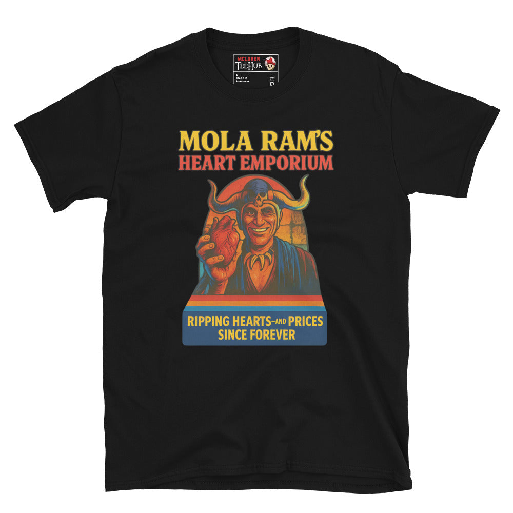 Mola Ram's Heart Emporium T-Shirt – Funny Indiana Jones Temple of Doom Parody Tee