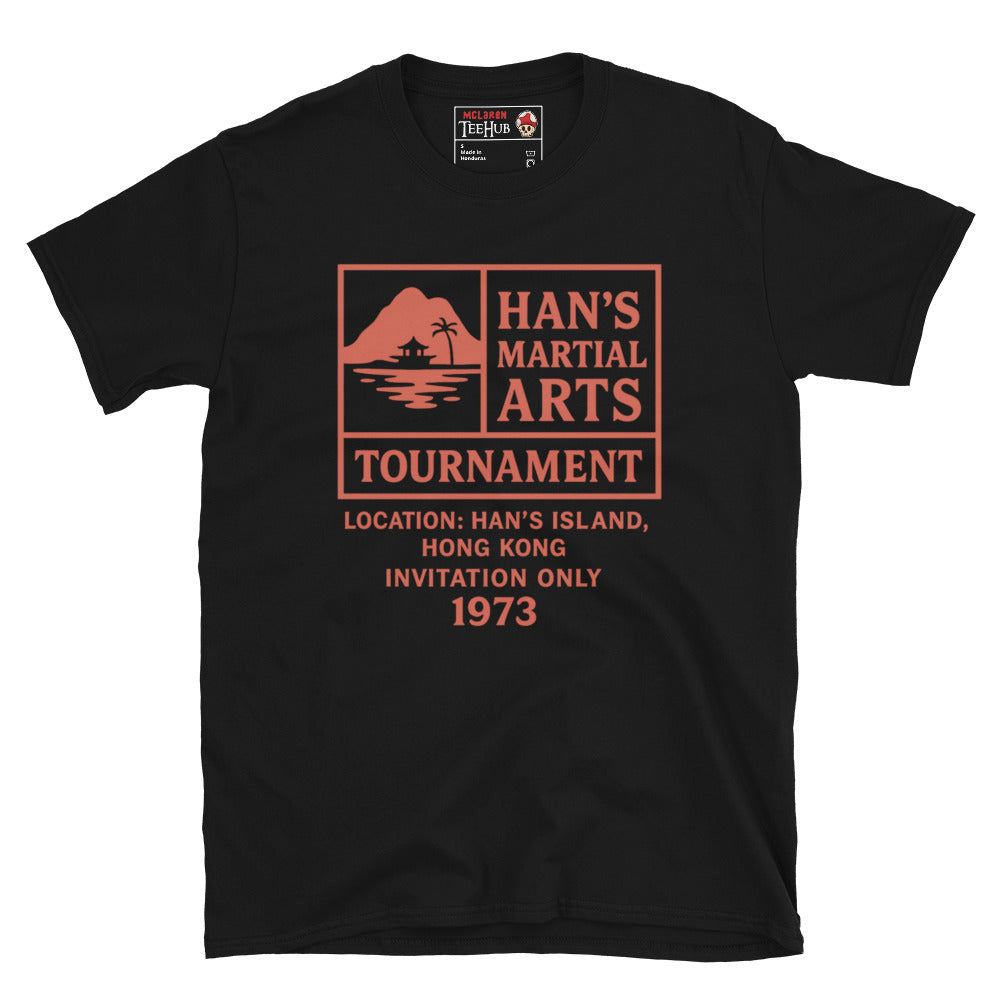Han’s Martial Arts Tournament T-Shirt – Enter the Dragon 1973 Retro Tee